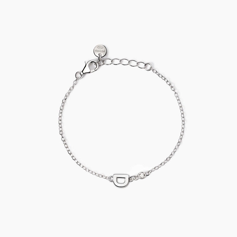 Bracciale neonato con lettera D e diamante Lab-Grown Welcome Baby Mabina 533925D