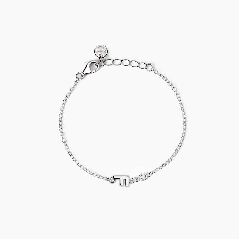 Bracciale neonato con lettera F e diamante Lab-Grown Welcome Baby Mabina 533925F