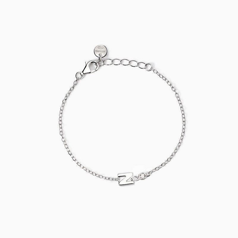 Bracciale neonato con lettera N e diamante Lab-Grown Welcome Baby Mabina 533925N