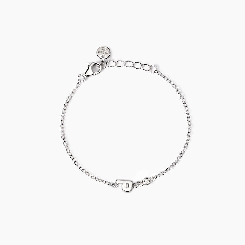 Bracciale neonato con lettera P e diamante Lab-Grown Welcome Baby Mabina 533925P