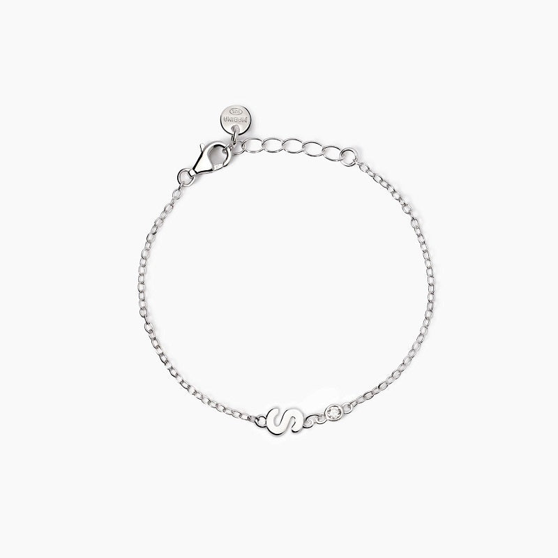 Bracciale neonato con lettera S e diamante Lab-Grown Welcome Baby Mabina 533925S