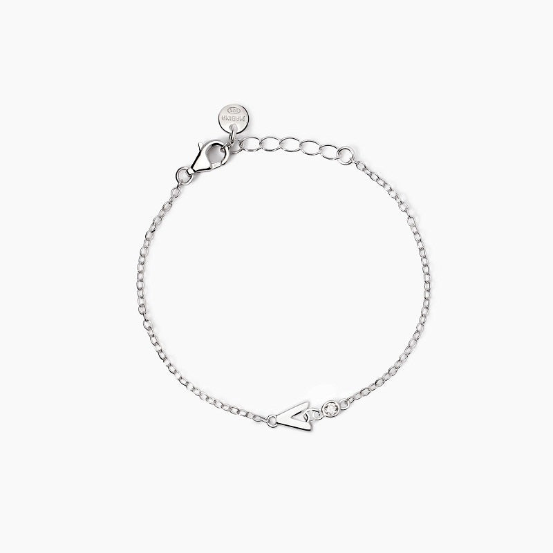 Bracciale neonato con lettera V e diamante Lab-Grown Welcome Baby 533925V