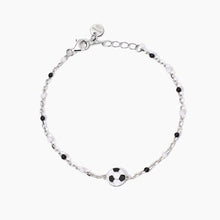 Carica l&#39;immagine nel visualizzatore di Gallery, Bracciale bimbo con pallone e inserti bianchi e neri W Il Football Mabina 533931
