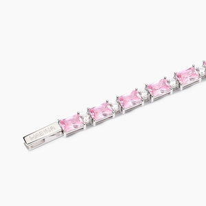 Bracciale da donna in argento con zirconi rosa Battito Mabina 533939