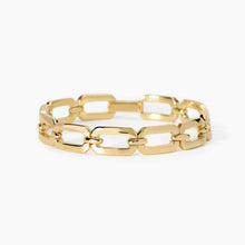 Carica l'immagine nel visualizzatore di Gallery, Bracciale da donna in argento placcato oro con maglie ottagonali Mabina 533945
