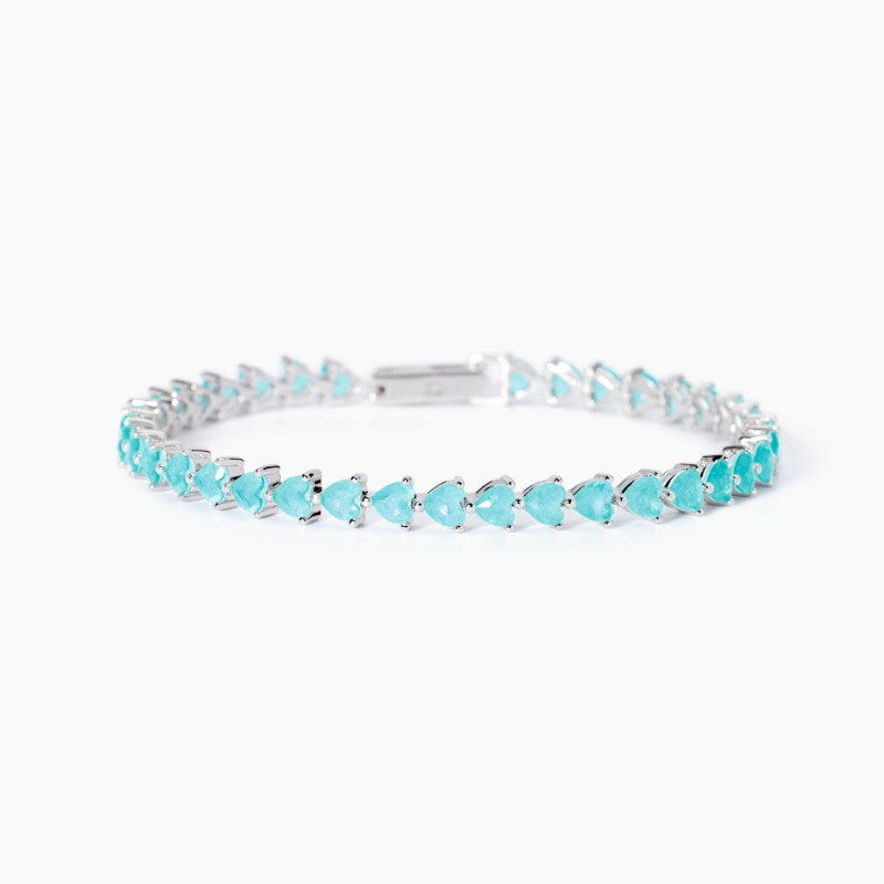 Bracciale da donna tennis con fusion stone glass azzurro Mabina 533947