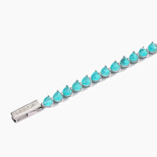 Carica l&#39;immagine nel visualizzatore di Gallery, Bracciale da donna tennis con fusion stone glass azzurro Mabina 533947
