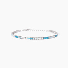 Cargar imagen en el visor de la galería, Bracciale tennis da donna con zirconi azzurri e blu Tennis Club Mabina 533956
