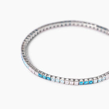 Cargar imagen en el visor de la galería, Bracciale tennis da donna con zirconi azzurri e blu Tennis Club Mabina 533956
