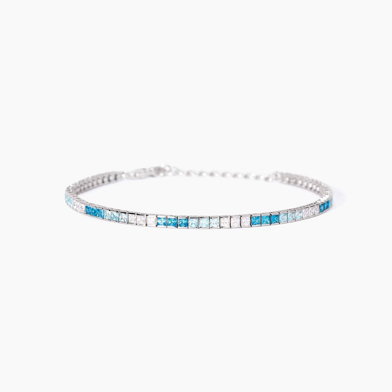 Bracciale tennis da donna con zirconi azzurri e blu Tennis Club Mabina 533956