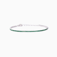 Carica l&#39;immagine nel visualizzatore di Gallery, Bracciale tennis da donna con smeraldi sintetici Mini Tennis Mabina 533959
