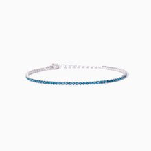 Carica l&#39;immagine nel visualizzatore di Gallery, Bracciale tennis da donna con acquemarine sintetiche Mini Tennis Mabina 533960
