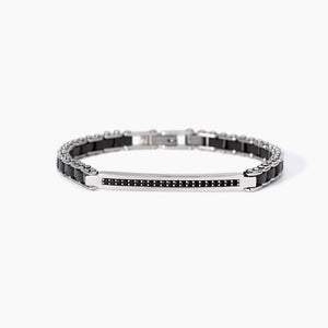 Bracciale da uomo con elementi ceramica nera Outside MAbina 533970