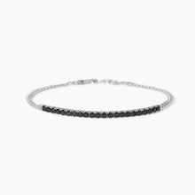 Carica l&#39;immagine nel visualizzatore di Gallery, Bracciale da uomo con catena groumette e tennis di zirconi Mabina 533989
