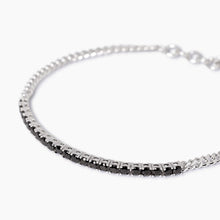 Carica l&#39;immagine nel visualizzatore di Gallery, Bracciale da uomo con catena groumette e tennis di zirconi Mabina 533989
