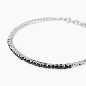 Bracciale da uomo con catena groumette e tennis di zirconi Mabina 533989