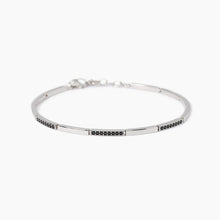 Carica l&#39;immagine nel visualizzatore di Gallery, Bracciale da uomo in argento con piastre e zirconi Mabina 533993
