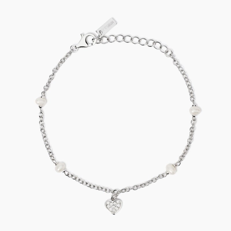 Bracciale da donna con perle coltivate e ciondolo cuore Viva la Vida Mabina 533998