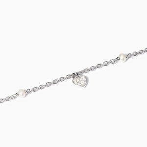 Bracciale da donna con perle coltivate e ciondolo cuore Viva la Vida Mabina 533998