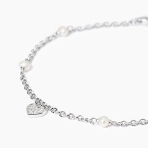 Bracciale da donna con perle coltivate e ciondolo cuore Viva la Vida Mabina 533998