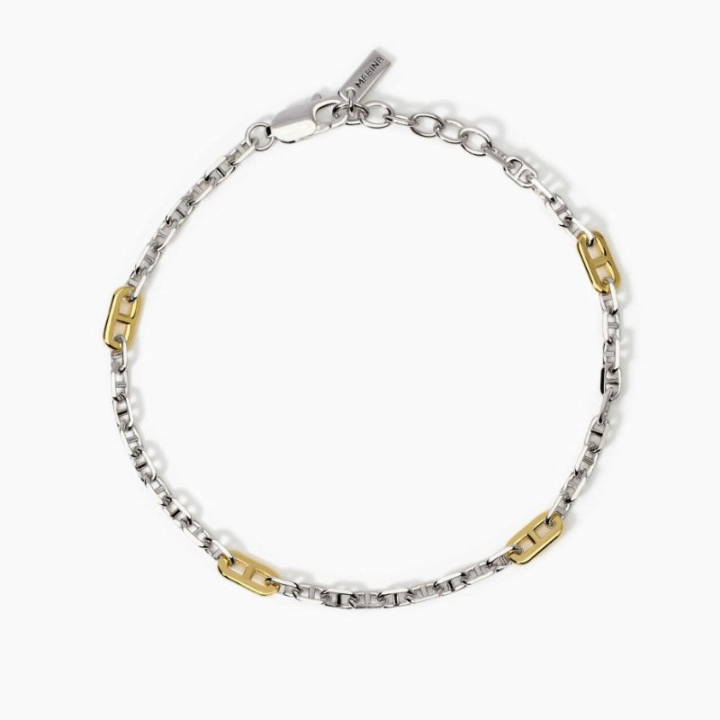 Bracciale da uomo con elementi placcati oro Skipper Mabina 534001