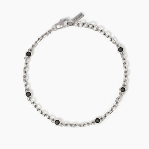 Bracciale da uomo con catena forzatina e zirconi Mabina 534002