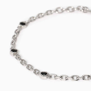Bracciale da uomo con catena forzatina e zirconi Mabina 534002