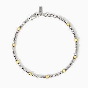 Bracciale da uomo regolabile con elementi placcati oro Mabina 534003