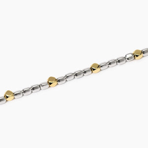 Bracciale da uomo regolabile con elementi placcati oro Mabina 534003