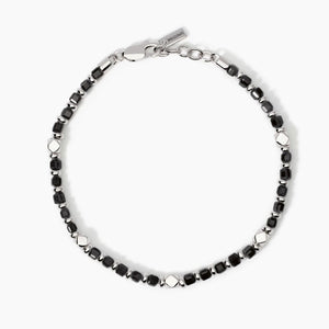 Bracciale da uomo in argento e agata nera Mabina 534004