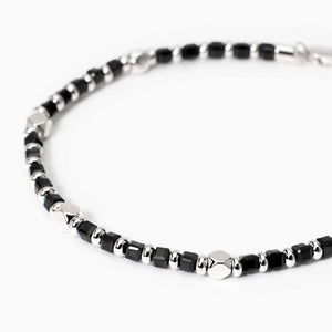 Bracciale da uomo in argento e agata nera Mabina 534004