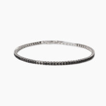 Carica l&#39;immagine nel visualizzatore di Gallery, Bracciale tennis da uomo in argento con zirconi neri Mabina 534015
