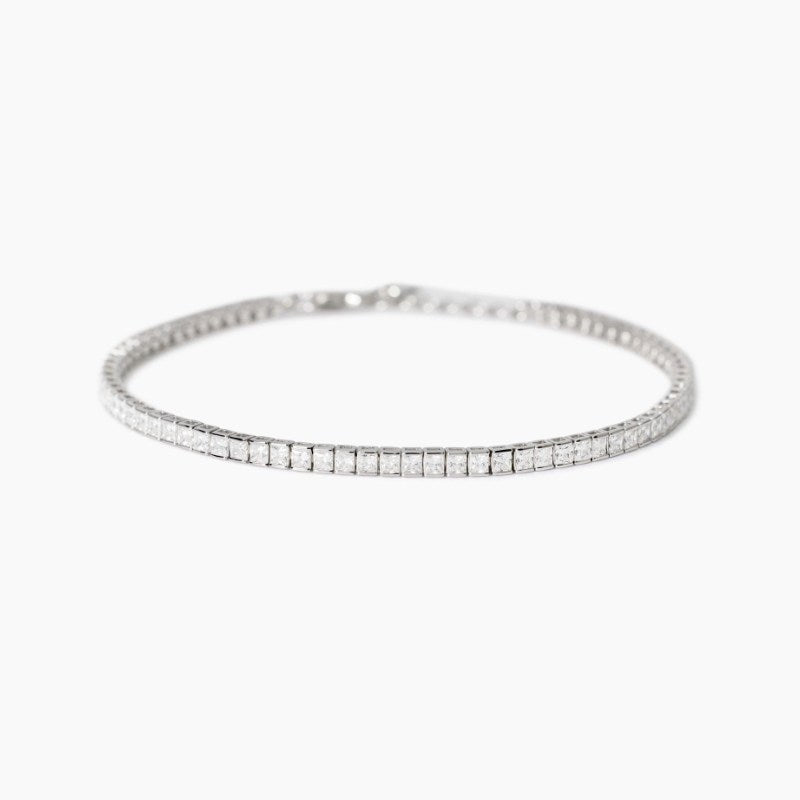 Bracciale tennis da uomo in argento con zirconi bianchi Mabina 534016