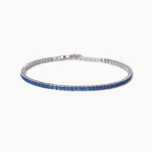 Carica l&#39;immagine nel visualizzatore di Gallery, Bracciale tennis da uomo in argento con zaffiri sintetici Mabina 534017
