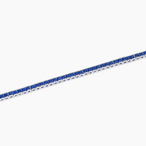 Bracciale tennis da uomo in argento con zaffiri sintetici Mabina 534017