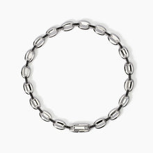 Carica l&#39;immagine nel visualizzatore di Gallery, Bracciale da uomo in argento con maglia marina e zirconi 534019

