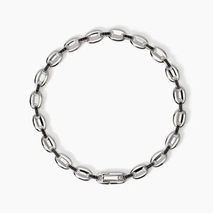 Bracciale da uomo in argento con maglia marina e zirconi 534019