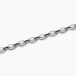 Bracciale da uomo in argento con maglia marina e zirconi 534019