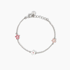 Bracciale bimba in argento con fiorellini smaltati Flora Mabina 534022