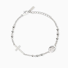 Carica l&#39;immagine nel visualizzatore di Gallery, Bracciale da donna con croce e Madonnina Rosario Mabina 534056
