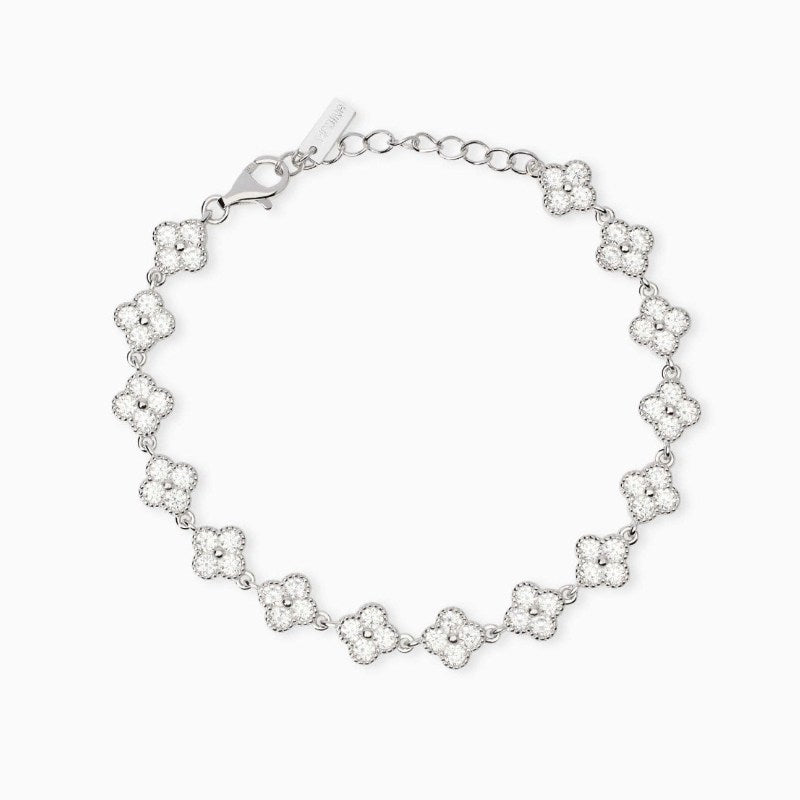 Bracciale in argento con elementi fiore in zirconi Jasmone Mabina 534059