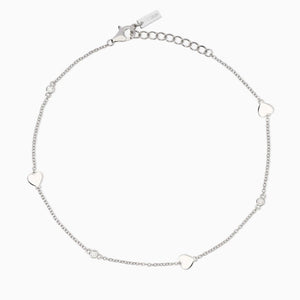Cavigliera regolabile da donna con cuori Long Beach Mabina 534065