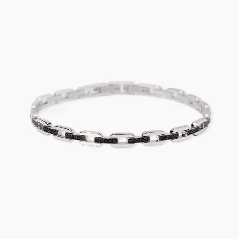 Bracciale da uomo con elementi imperniati e zirconi My Way Mabina 534079
