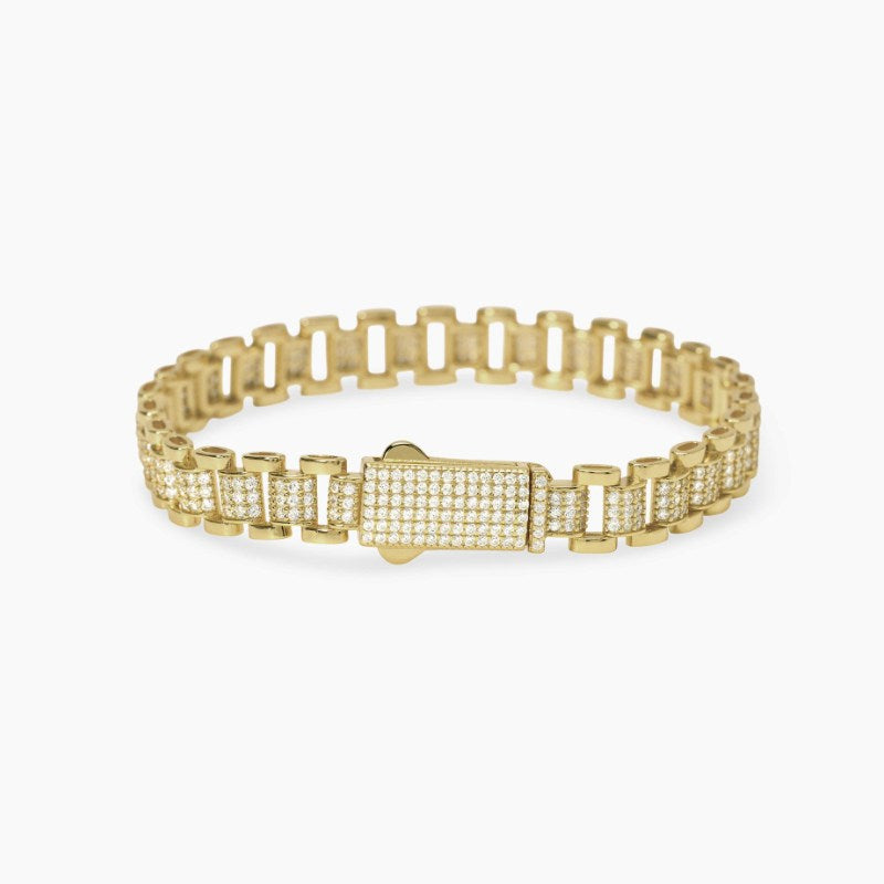 Bracciale da donna in argento dorato e zirconi PARIGI Mabina 534099
