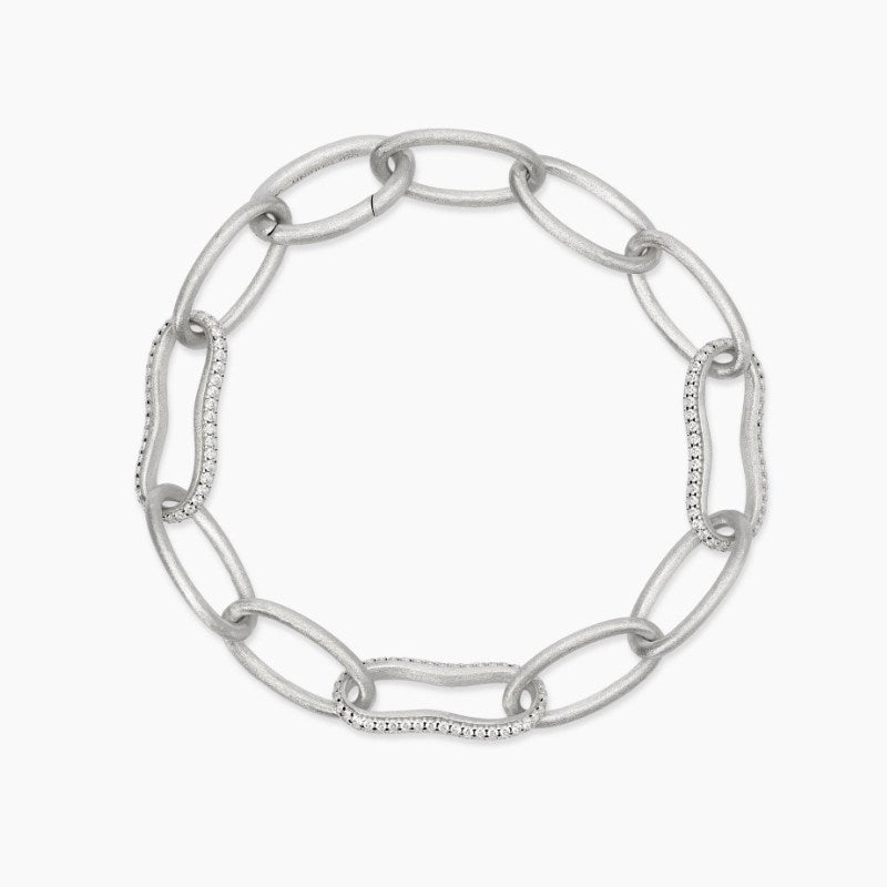Bracciale da donna in argento bulinato e zirconi SEI BELLISSIMA Mabina 534103