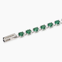 Carica l&#39;immagine nel visualizzatore di Gallery, Bracciale da donna in argento con smeraldi sintetici CHAPEAU Mabina 534108
