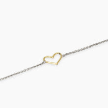 Carica l&#39;immagine nel visualizzatore di Gallery, Bracciale da donna in argento e cuore in oro 9 KFILO D&#39;AMORE Mabina 534112
