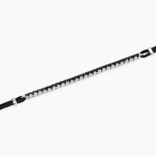 Carica l'immagine nel visualizzatore di Gallery, Bracciale da uomo con cordino e tennis di zirconi MIDNIGHT Mabina 534116
