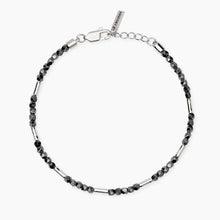 Carica l'immagine nel visualizzatore di Gallery, Bracciale da uomo regolabile con bambù e sfere di ematite ROCKET Mabina 534117
