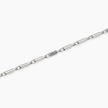 Carica l'immagine nel visualizzatore di Gallery, Bracciale da uomo in argento con cilindri e incisioni nere ROLLER Mabina 534121
